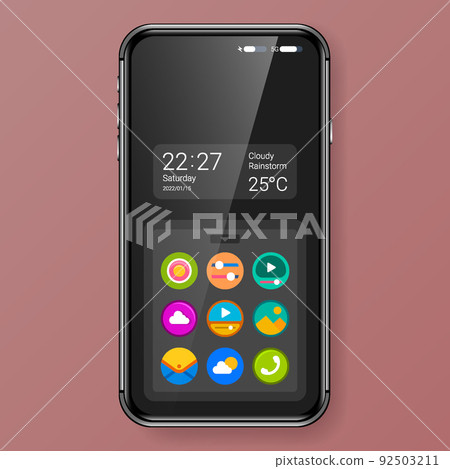 mobile application library menu user interface 92503211