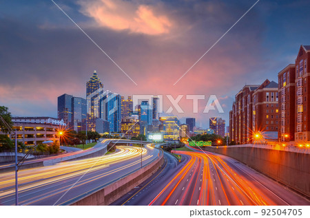 Downtown Atlanta center area skyline cityscape of USA Downtown Atlanta center area skyline cityscape of USA 92504705