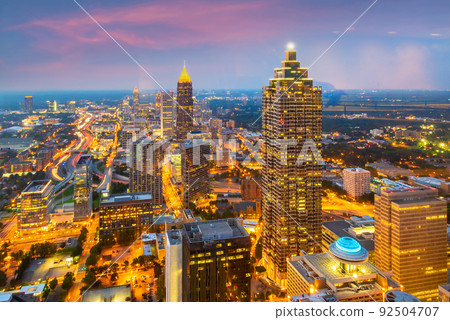 Downtown Atlanta center area skyline cityscape of  USA 92504707