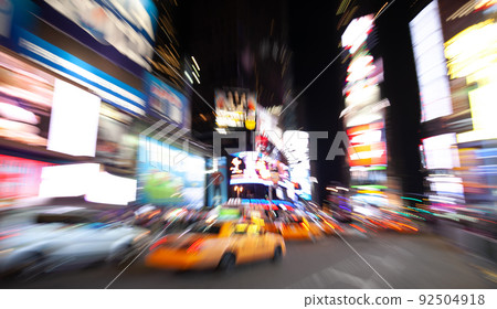 Yellow Taxi in Manhattan, New York City in USA with blur technique Yellow Taxi in Manhattan, New York City in USA with blur technique 92504918