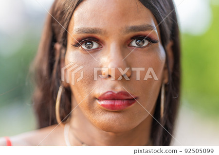 Portrait of a Transgender woman looking at the camera 92505099