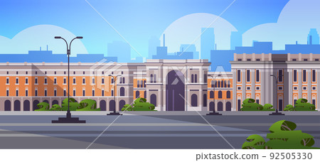 beautiful Milan city business travel tourism concept cityscape with famous buildings 92505330