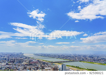 大阪市中心梅田街景淀川[來自梅田藍天大廈] 92506021