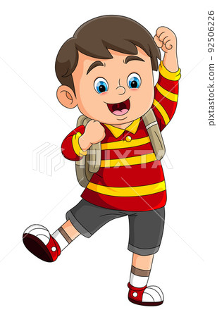 The happy boy is very excited and cheerful after school The happy boy is very excited and cheerful after school 92506226