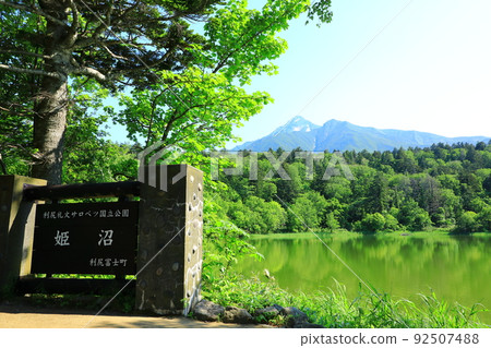 初夏 姬沼 殘雪 利尻山 初夏 姬沼 殘雪 利尻山 92507488