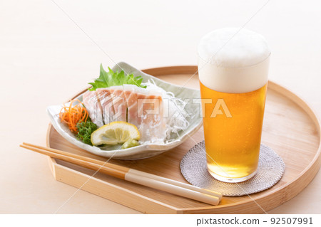 Beer and sashimi Beer and sashimi 92507991