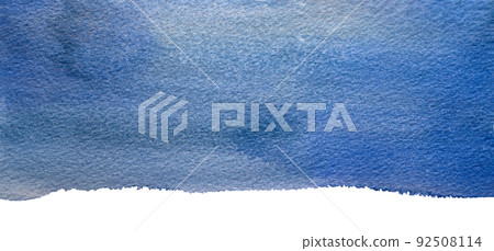 Blue Watercolor brush strokes banner. Abstract art Aquarelle texture with torn edge Blue Watercolor brush strokes banner. Abstract art Aquarelle texture with torn edge 92508114