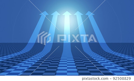 3D background with rising blue arrows lined up 92508829
