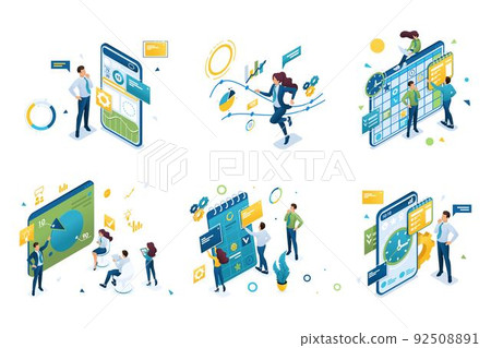 Set of isometric concepts on the topic of time management and planning. For Landing page concepts and web design Set of isometric concepts on the topic of time management and planning. For Landing page concepts and web design 92508891