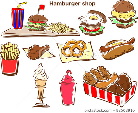 Hamburger shop menu set Hamburger shop menu set 92508910