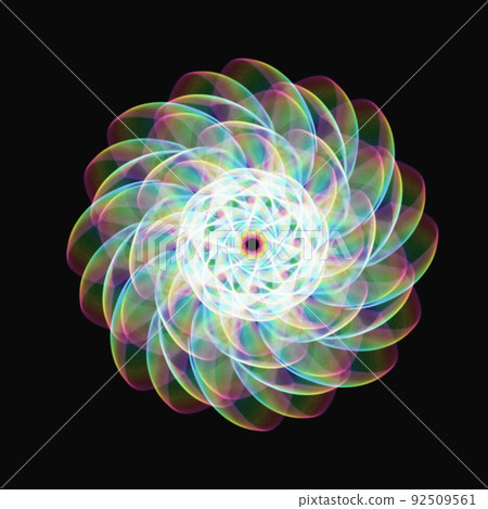 幾何圖案分形圖案曼荼羅彩色圖標 92509561