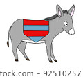 帶鞍的可愛驢的插圖 92510257