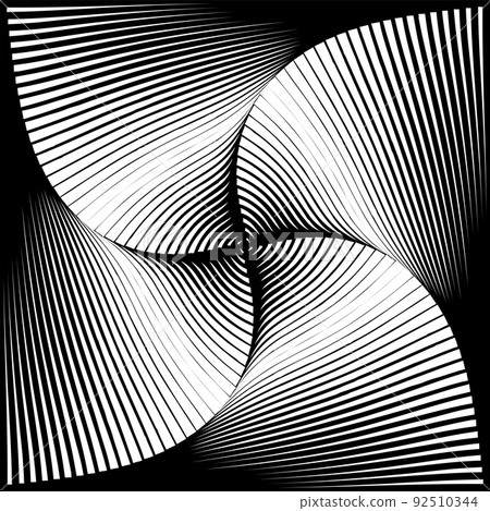 Whirl Torsion Motion Illusion in Abstract Op Art Pattern. 92510344