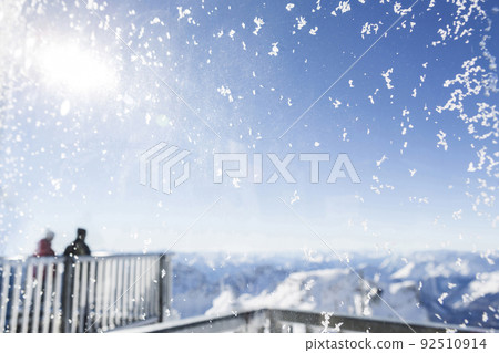 Mountain view from Zugspitze, Bavaria, Germany, wintertime 92510914