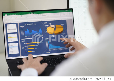 General affairs, accounting, clerical work, sales affairs, general affairs, management dashboard, table graph 92511035