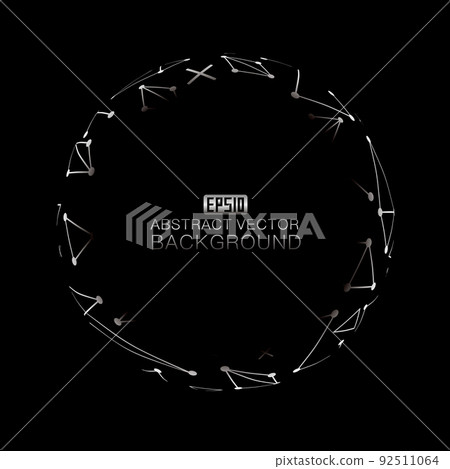 Dot and line links form a black and white gradient technology vector background 92511064