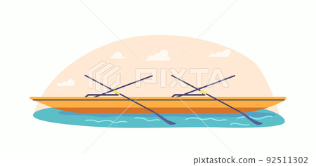 Kayak or Canoe on Water Pond, Boats with Paddles for Canoeing, Rafting, Boating or Kayaking Sports and Extreme Activity Kayak or Canoe on Water Pond, Boats with Paddles for Canoeing, Rafting, Boating or Kayaking Sports and Extreme Activity 92511302