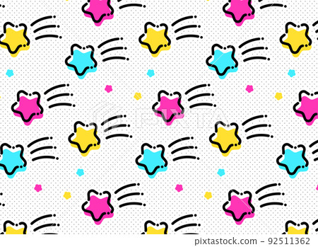 Seamless pattern of pop cute stars 92511362