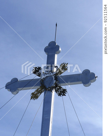 Summit cross of Wallberg mountain, Bavaria, Germany 92511564