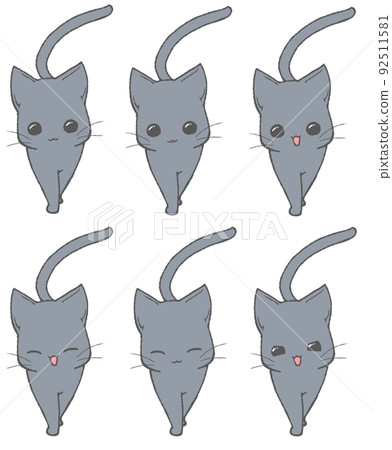 6 patterns of black cats walking towards us 92511581