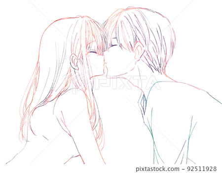 Loving Couple kissing Drawing  How to Draw a Romantic Couple Step by Step  