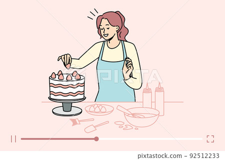 Food blogger shooting live stream Food blogger shooting live stream 92512233