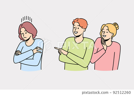 Unfriendly people bullying female student Unfriendly people bullying female student 92512260