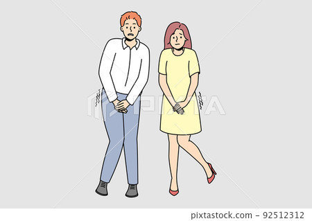 Man and woman want to pee 92512312