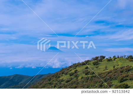 Scenery seen from the trekking course on the plateau of the Izu Peninsula in summer 92513842