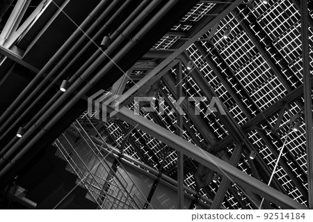 Metal wall of contemporary building 92514184