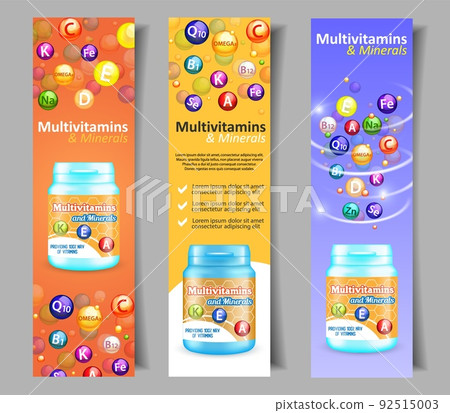 Vector vitamin and mineral complex banner set 92515003