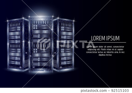 Hosting server vector polygonal art style illustration 92515103