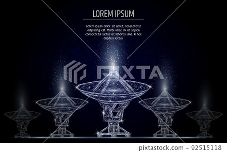 Radio telescope vector polygonal art style illustration 92515118