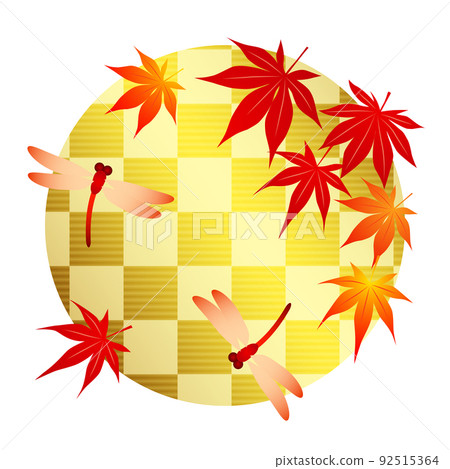 秋葉蜻蜓秋天日本圖標金 92515364