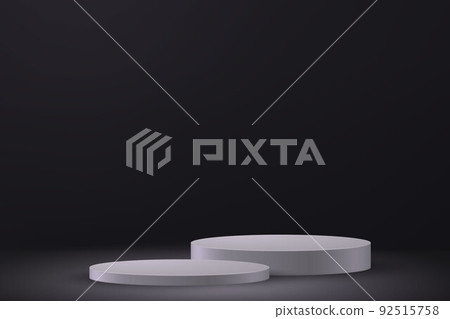 3d realistic podium or pedestal on black background. 3d realistic podium or pedestal on black background. 92515758