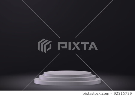 3d realistic podium or pedestal on black background. 92515759