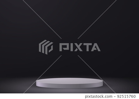 3d realistic podium or pedestal on black background. 92515760