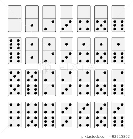 Domino stone set with with different numbers of dots isolated 92515862