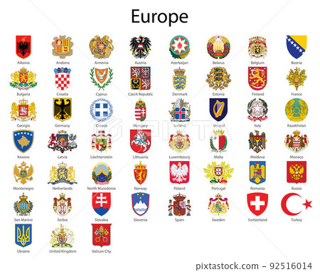 Set Coat of arms of the countries of Europe 92516014