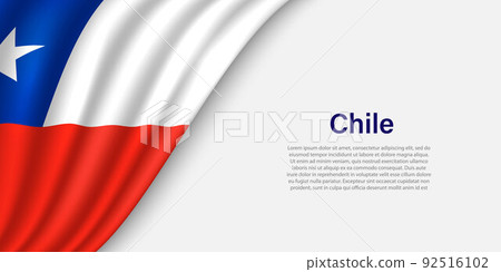 Wave flag of Chile on white background. Wave flag of Chile on white background. 92516102