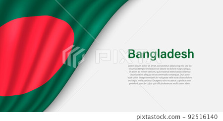 Wave flag of Bangladesh on white background. Wave flag of Bangladesh on white background. 92516140