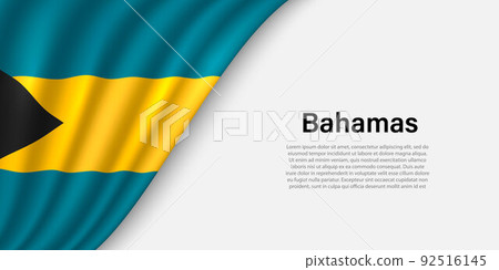 Wave flag of Bahamas on white background. Wave flag of Bahamas on white background. 92516145