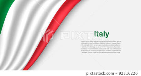 Wave flag of Italy on white background. Wave flag of Italy on white background. 92516220