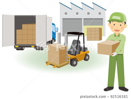 Men working in the distribution industry 92516381