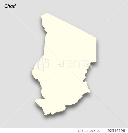 3d isometric map of Chad isolated with shadow 3d isometric map of Chad isolated with shadow 92516696