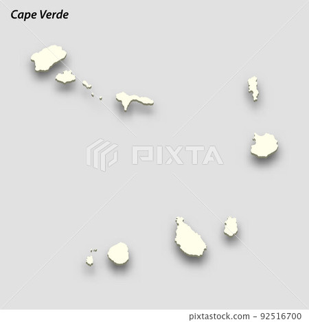 3d isometric map of Cape Verde isolated with shadow 3d isometric map of Cape Verde isolated with shadow 92516700