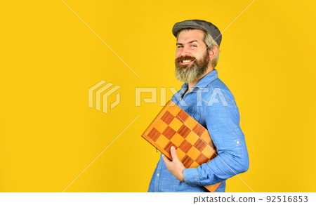 human brain working. brainstorming concept. play chess tournament. Intelligence level measurement. level up your iq. bearded man hold chess board. intelligence quotient concept. copy space human brain working. brainstorming concept. play chess tournament. Intelligence level measurement. level up your iq. bearded man hold chess board. intelligence quotient concept. copy space 92516853