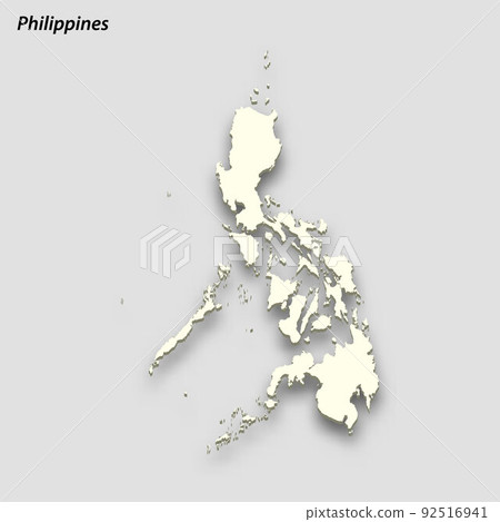 3d isometric map of Philippines isolated with shadow 92516941