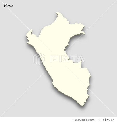 3d isometric map of Peru isolated with shadow 3d isometric map of Peru isolated with shadow 92516942