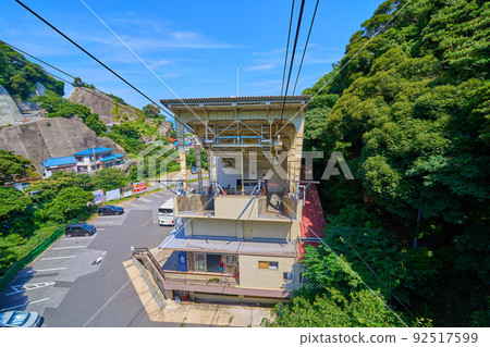 From Nokogiriyama Ropeway in Kanaya, Futtsu City, Chiba Prefecture toward the foot of the mountain station 92517599